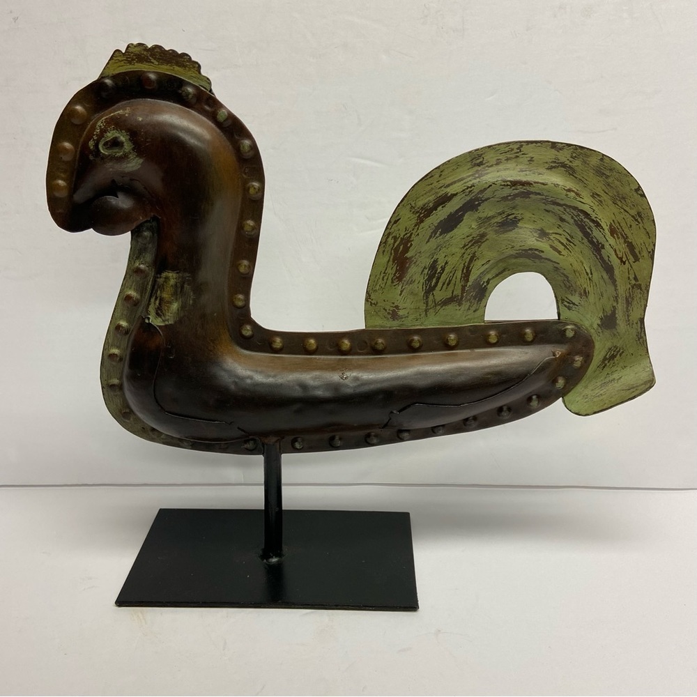 Metal Rooster Rustic Farmhouse Figurine Cottage Decor Primitive
